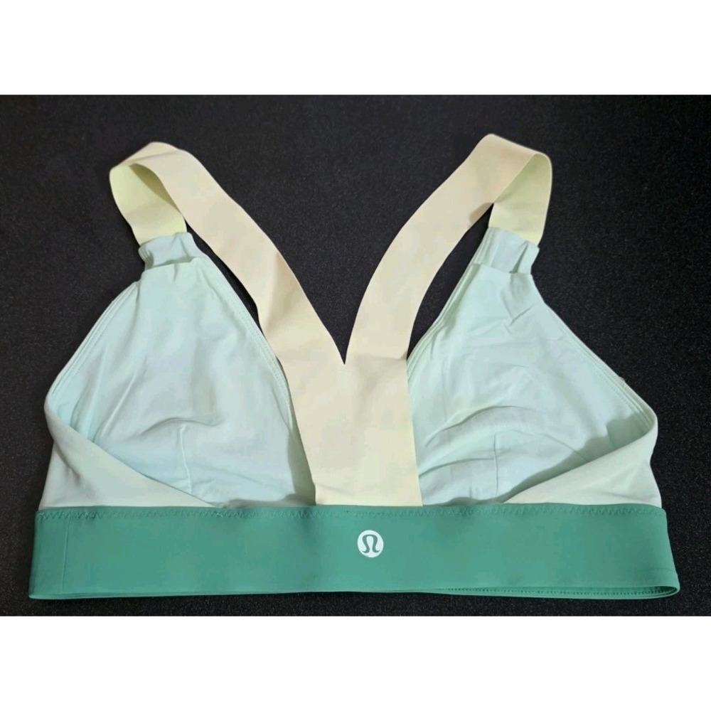 Lululemon Sandy Savasana Top Sport 4 Yellow Green Surfing Swim Beach Racerback - Picture 3 of 5